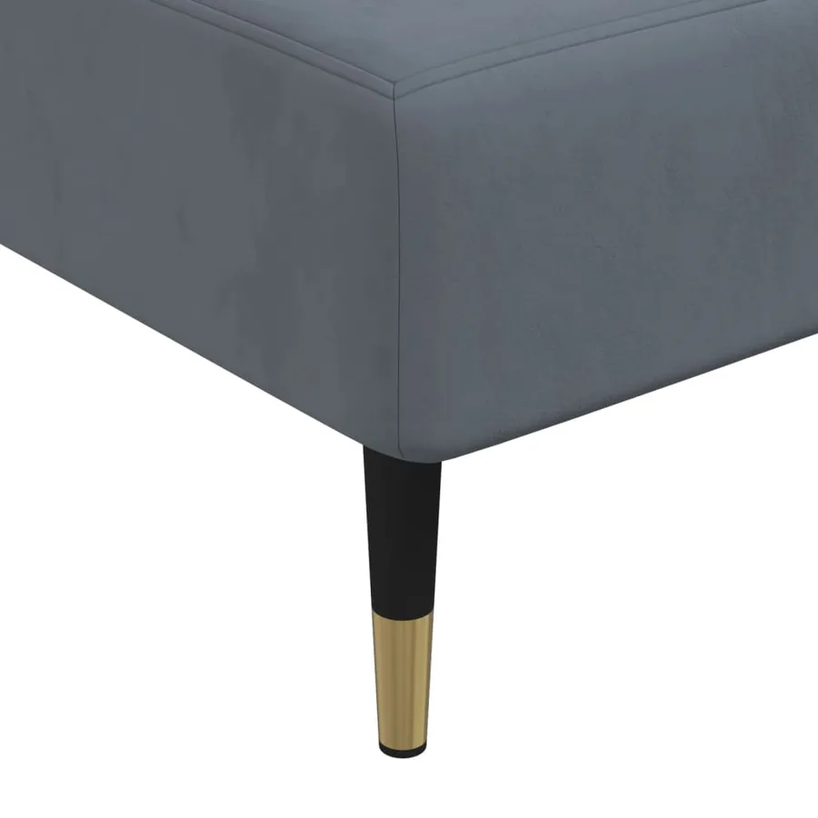 Canapé-lit en forme de L gris 279x140x70 cm velours - 10