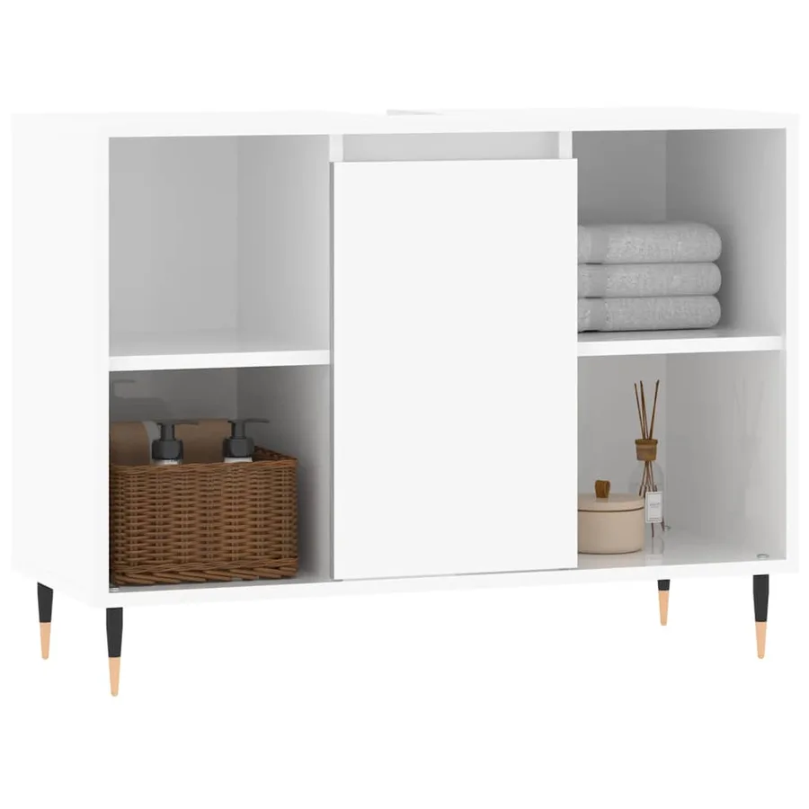 Armoire de salle de bain blanc brillant 80x33x60 cm - 3