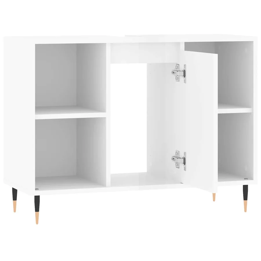 Armoire de salle de bain blanc brillant 80x33x60 cm - 5