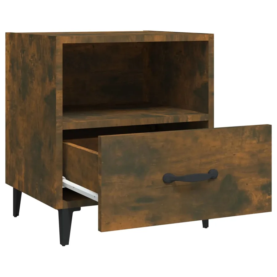 Tables de chevet 2 pcs Chêne fumé Bois d'ingénierie - 6