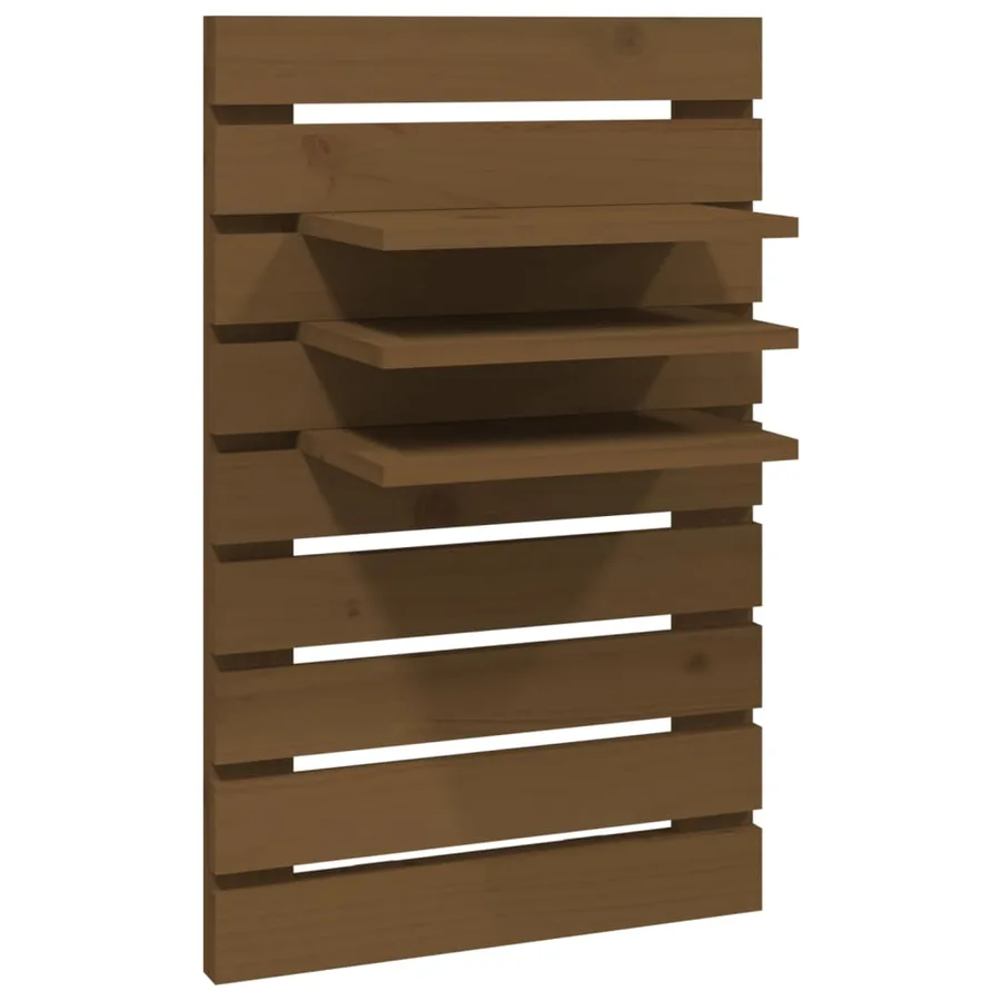 Étagères de chevet murales 2 pcs Marron miel Bois de pin massif - 5