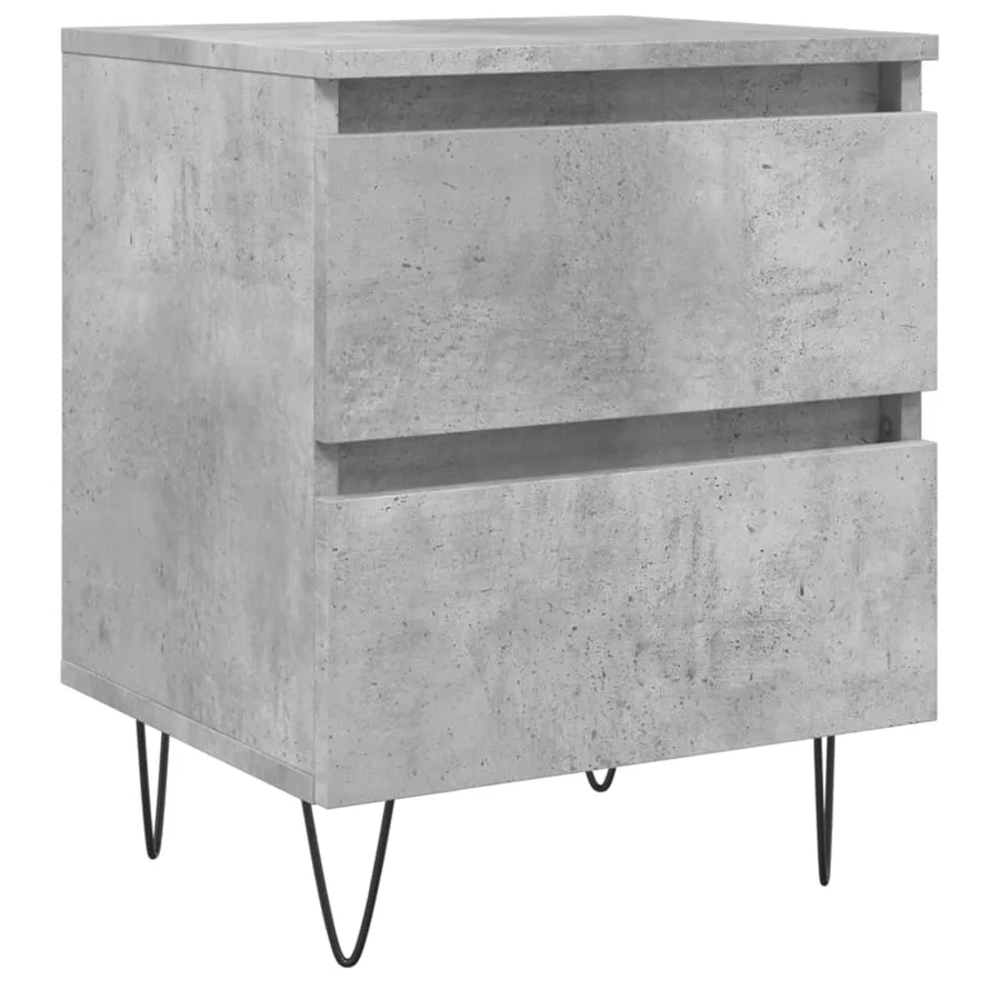 Table de chevet gris béton 40x35x50 cm bois d’ingénierie - 2