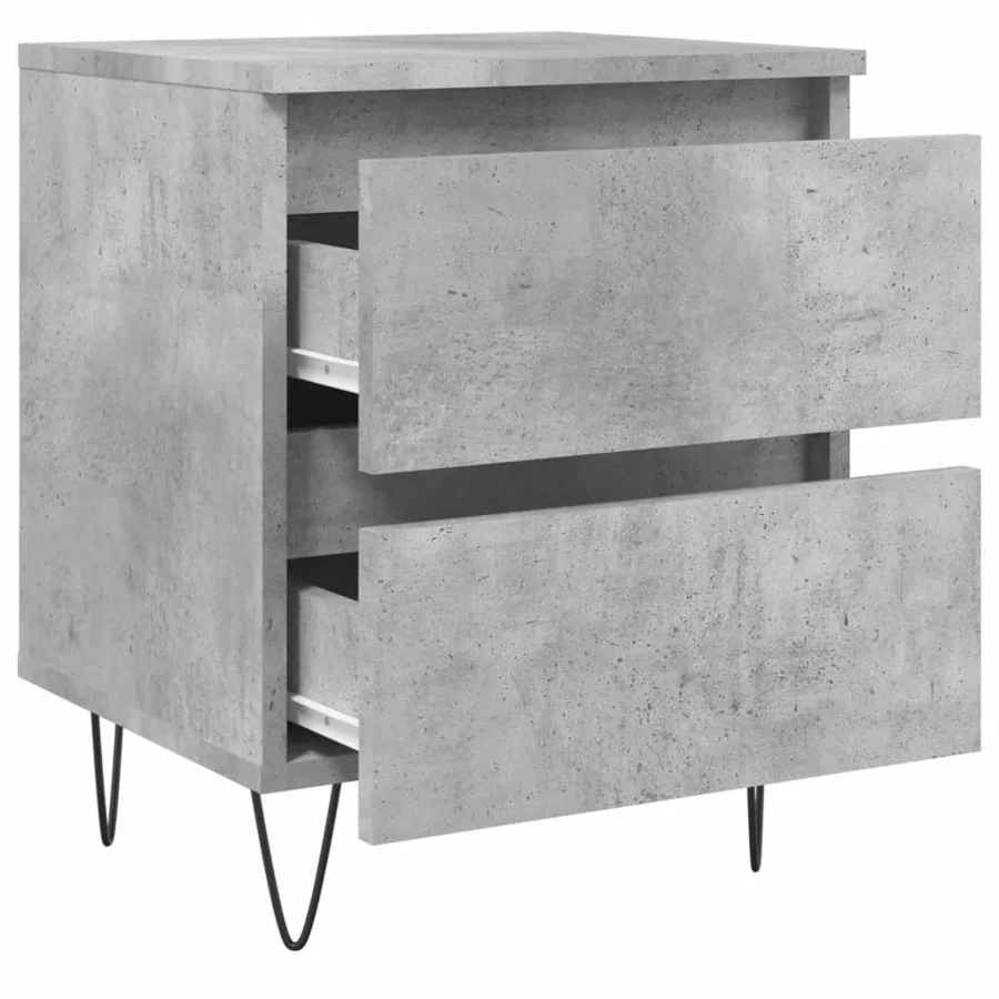 Table de chevet gris béton 40x35x50 cm bois d’ingénierie - 6