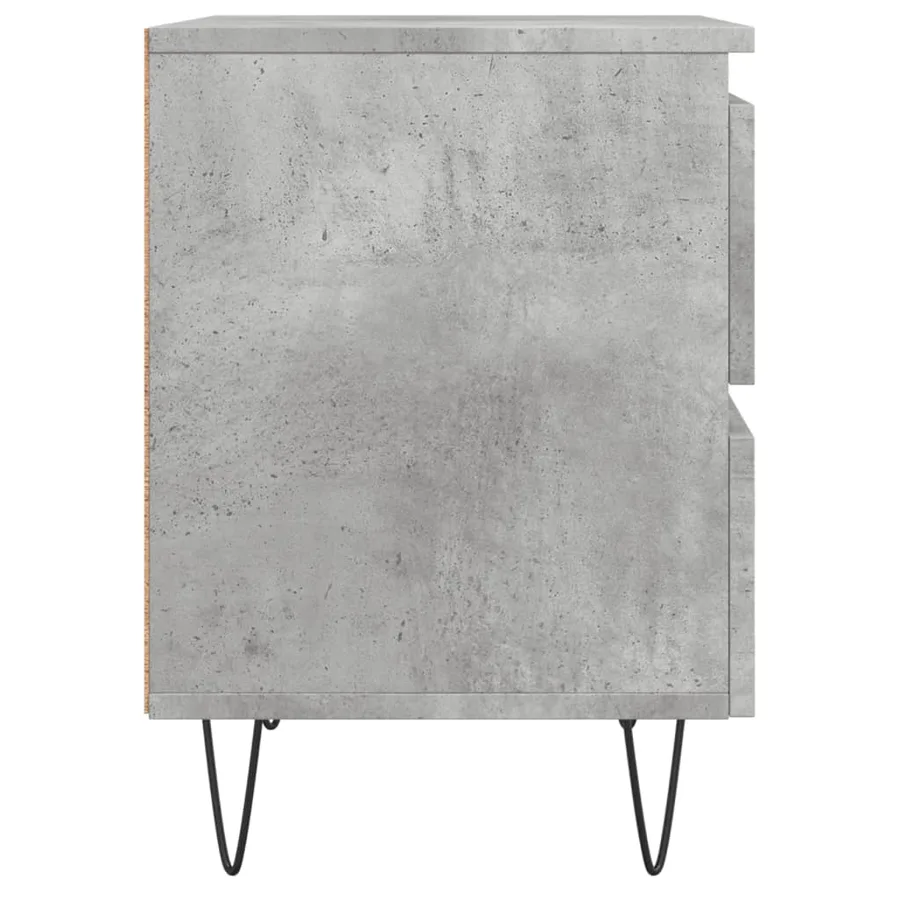 Table de chevet gris béton 40x35x50 cm bois d’ingénierie - 7