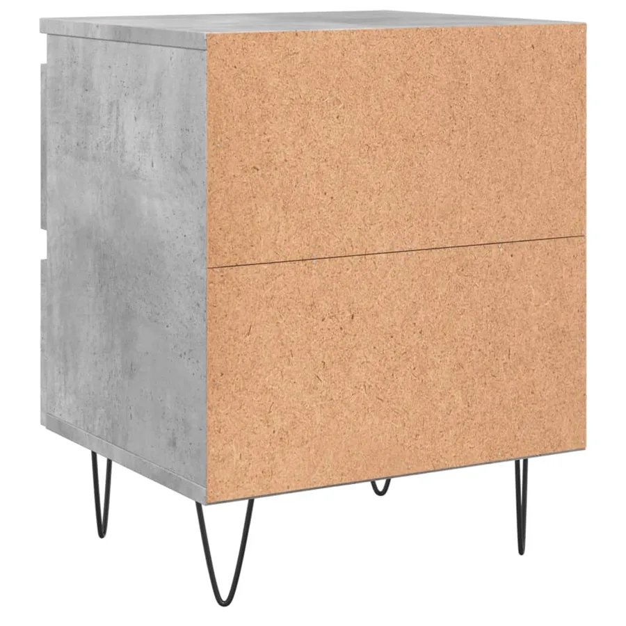 Table de chevet gris béton 40x35x50 cm bois d’ingénierie - 8