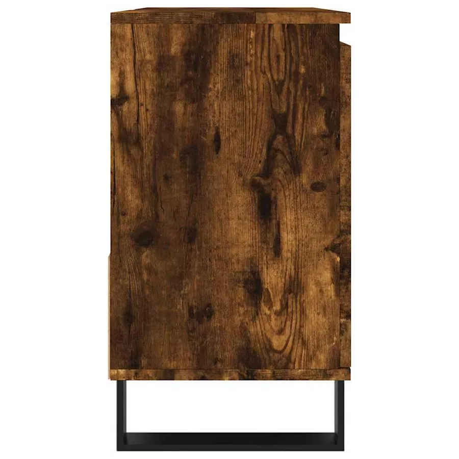 Armoire de bain chêne fumé 65x33x60 cm bois d'ingénierie - 6