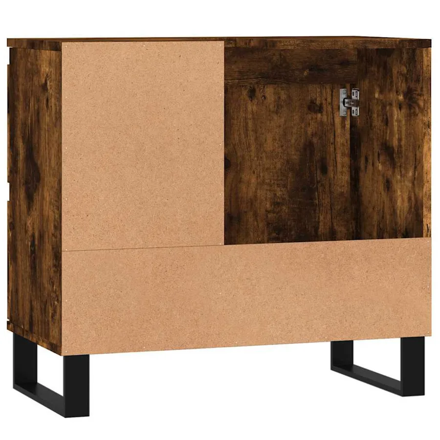 Armoire de bain chêne fumé 65x33x60 cm bois d'ingénierie - 7