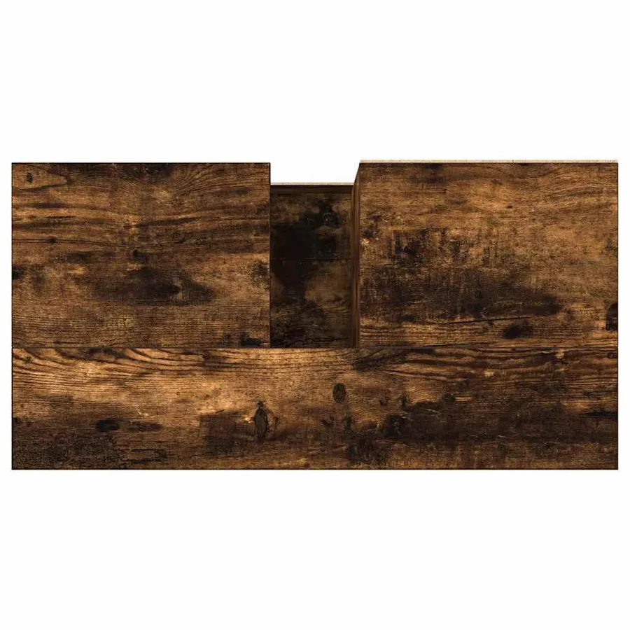 Armoire de bain chêne fumé 65x33x60 cm bois d'ingénierie - 8