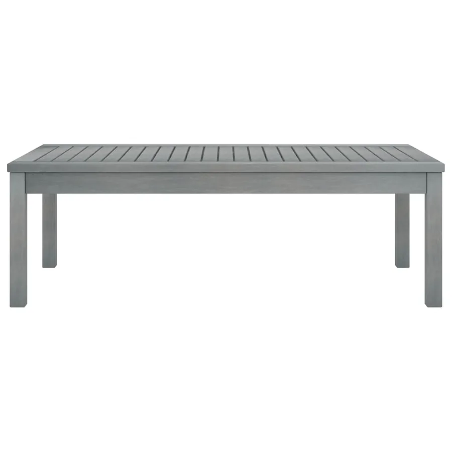 Table basse 100x50x33 cm Gris Bois d'acacia solide - 2