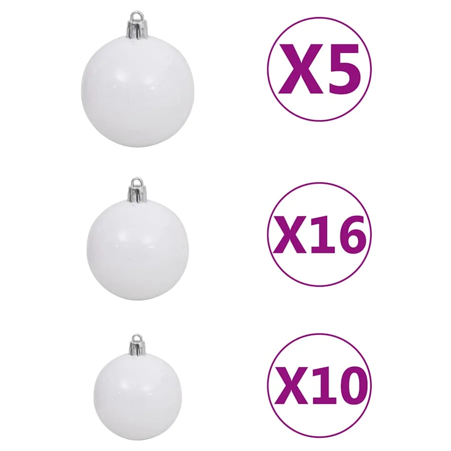 Arbre de Noël artificiel pré-éclairé et boules 240 cm vert - 10