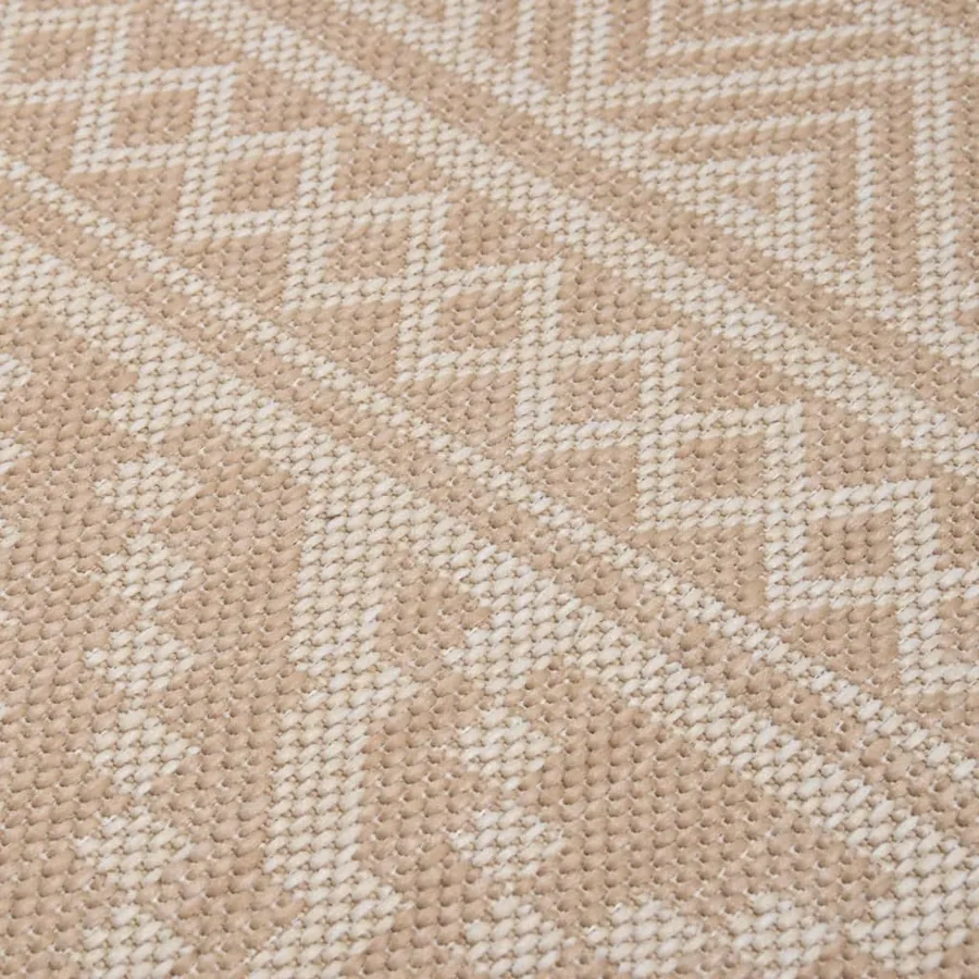Tapis à tissage plat d'extérieur 160x230 cm Rayures brunes - 5