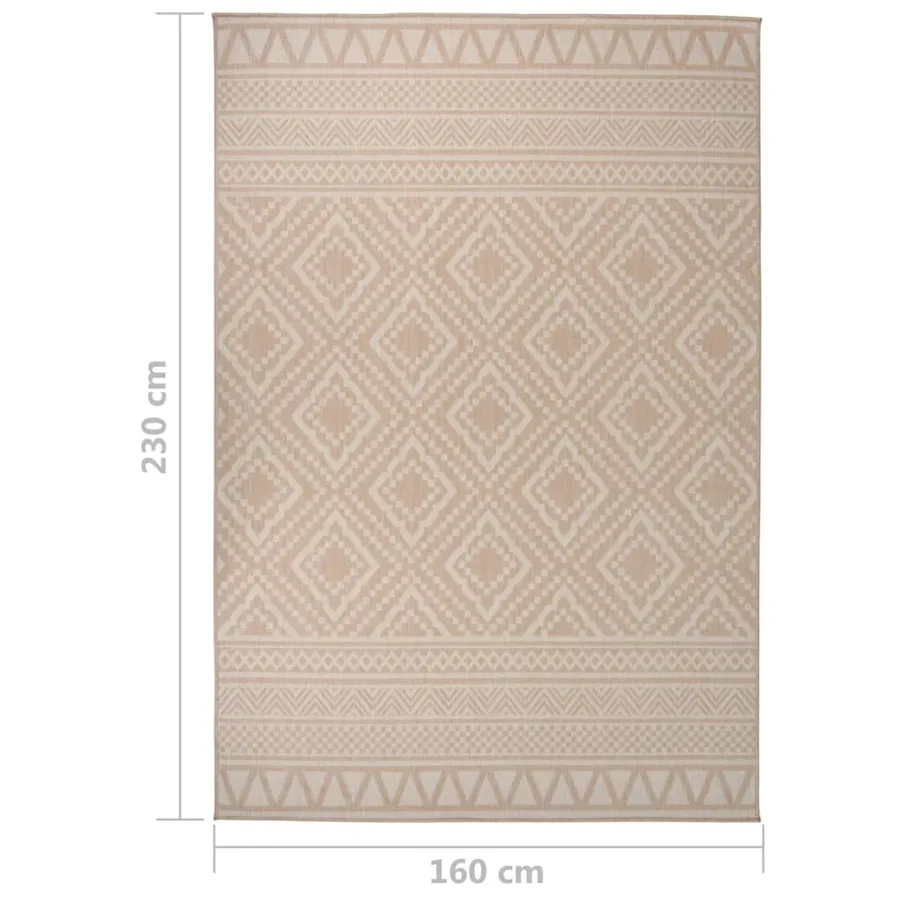 Tapis à tissage plat d'extérieur 160x230 cm Rayures brunes - 6