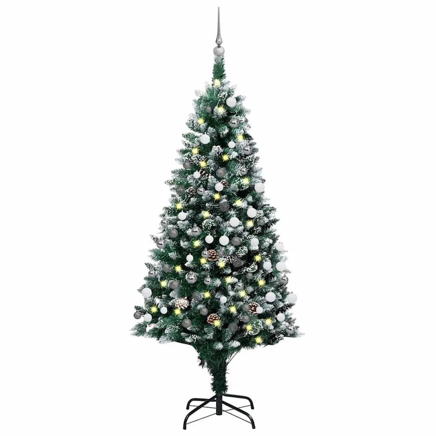Arbre de Noël artificiel avec LED/boules pommes de pin 180cm