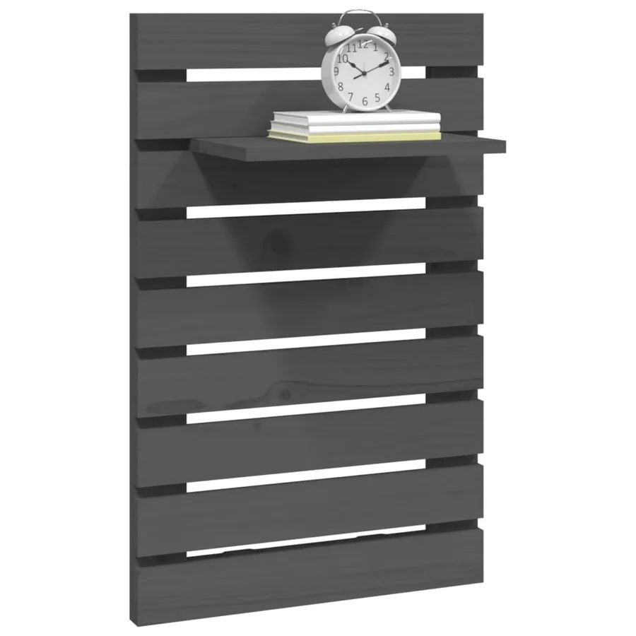 Étagères de chevet murales 2 pcs Gris Bois de pin massif - 4