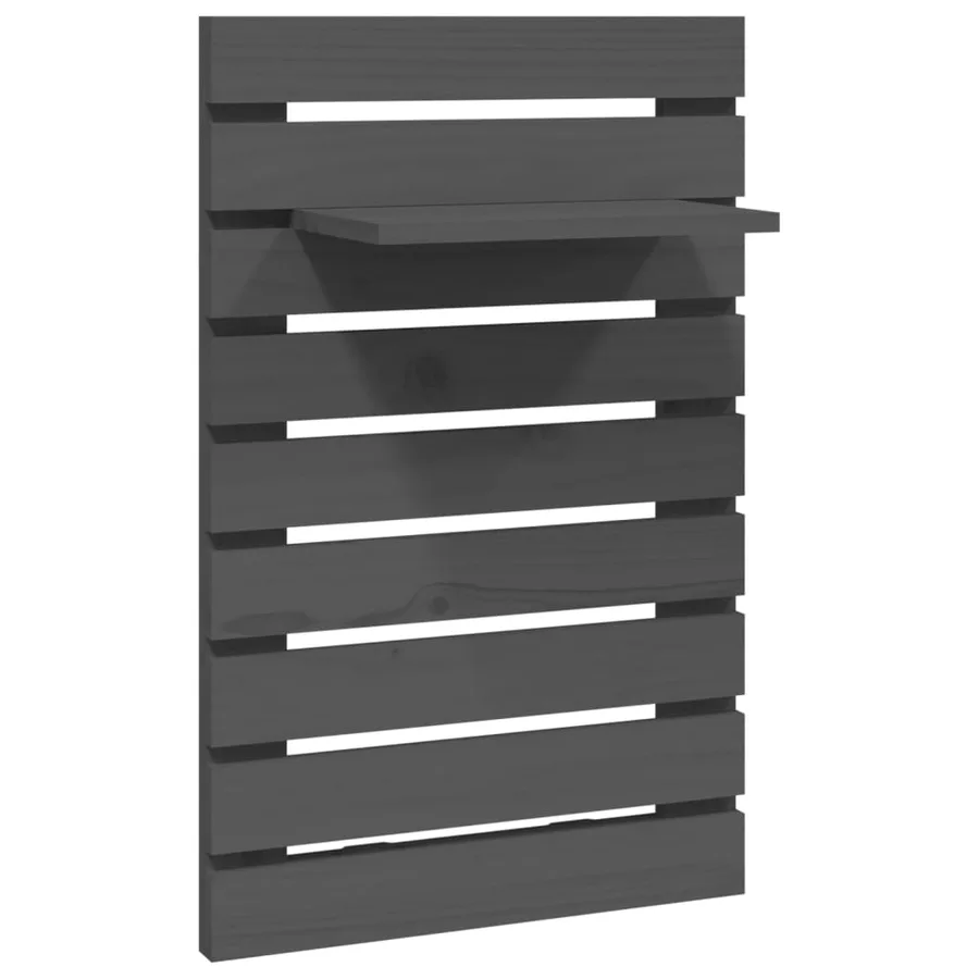 Étagères de chevet murales 2 pcs Gris Bois de pin massif - 5