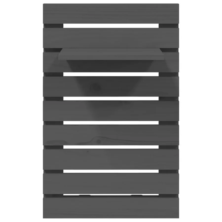 Étagères de chevet murales 2 pcs Gris Bois de pin massif - 6