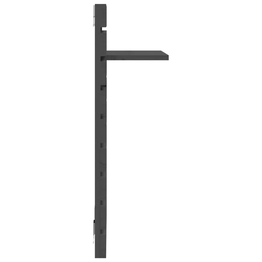 Étagères de chevet murales 2 pcs Gris Bois de pin massif - 7