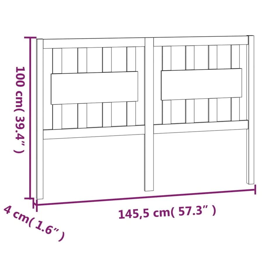 Tête de lit Marron miel 145,5x4x100 cm Bois massif de pin - 6