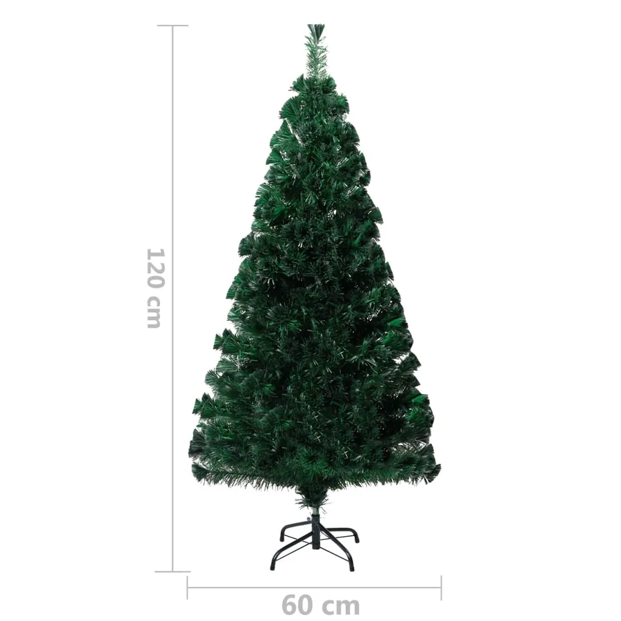Sapin de Noël artificiel avec support vert 120 cm fibre optique - 10