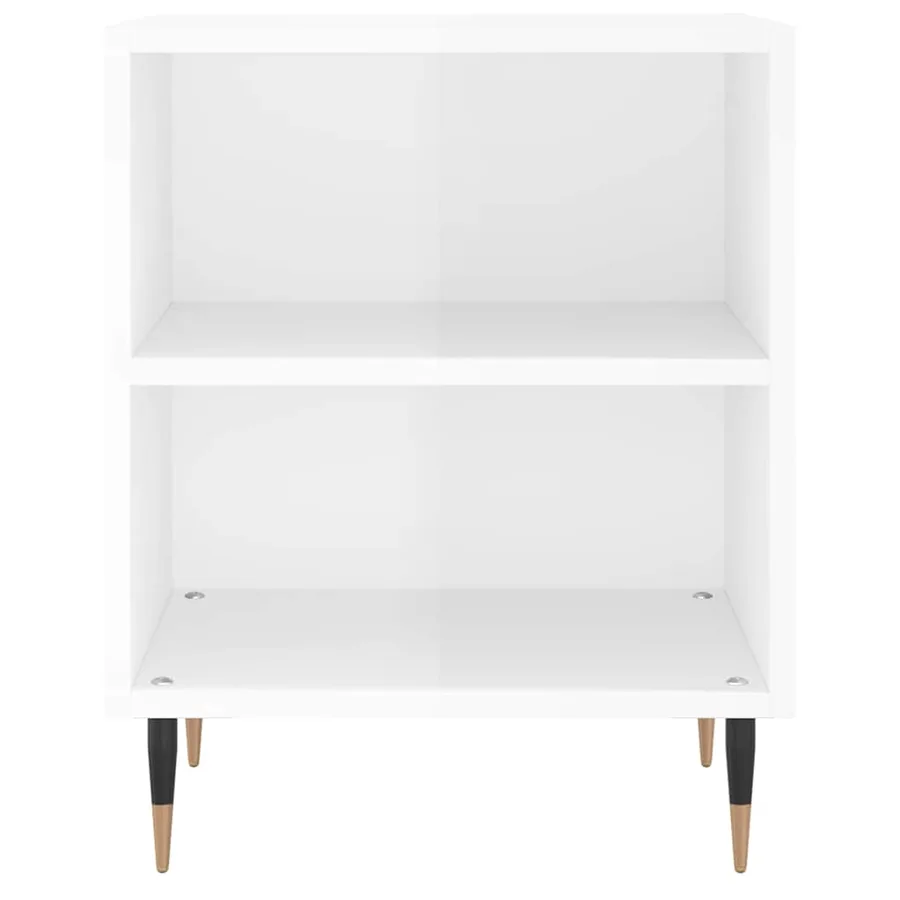 Table de chevet blanc brillant 40x30x50 cm bois d’ingénierie - 4