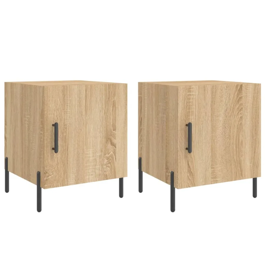 Tables de chevet 2 pcs chêne sonoma 40x40x50 cm bois ingénierie - 2