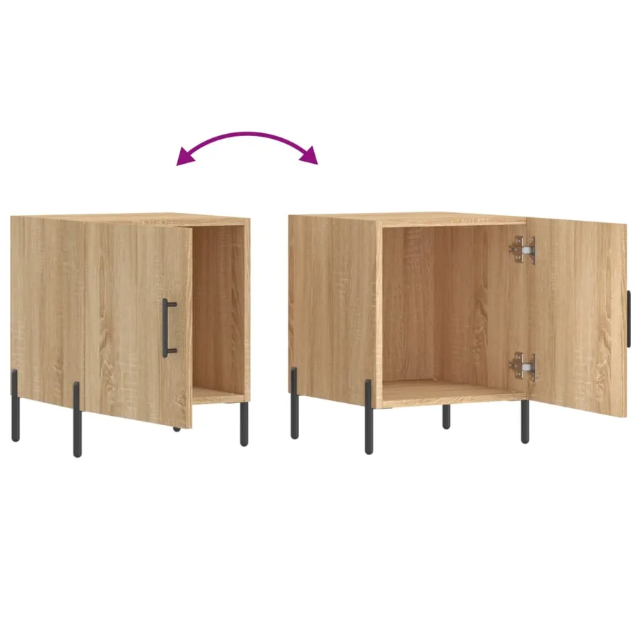 Tables de chevet 2 pcs chêne sonoma 40x40x50 cm bois ingénierie - 9