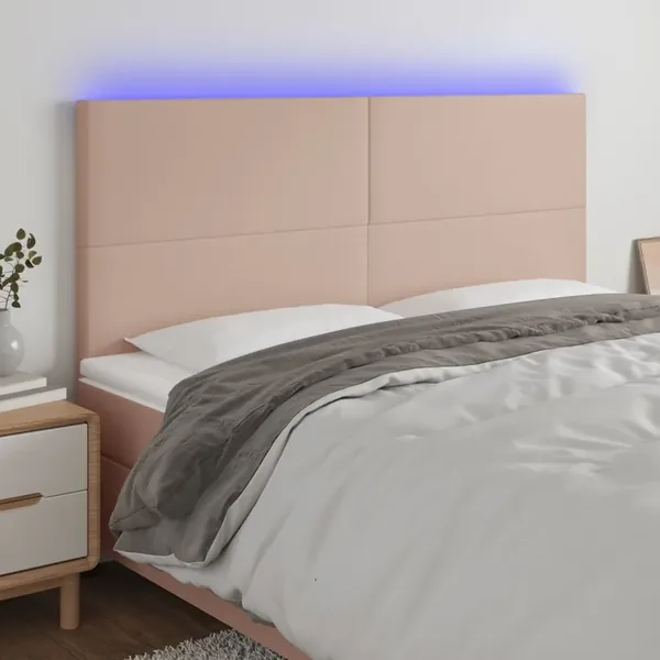 Tête de lit à LED Cappuccino 200x5x118/128 cm Similicuir