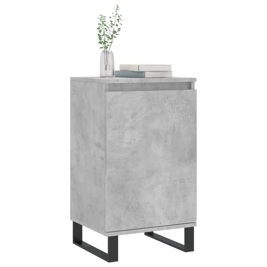 Buffets 2 pcs gris béton 40x35x70 cm bois d'ingénierie - 3