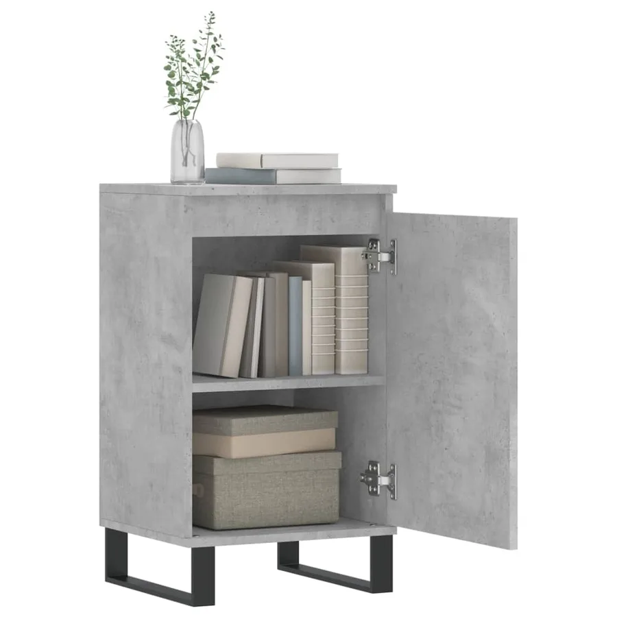 Buffets 2 pcs gris béton 40x35x70 cm bois d'ingénierie - 4