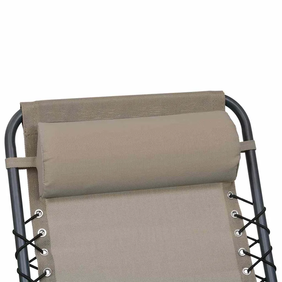 Appui-tête de chaise longue Taupe 40x7,5x15 cm Textilène - 4