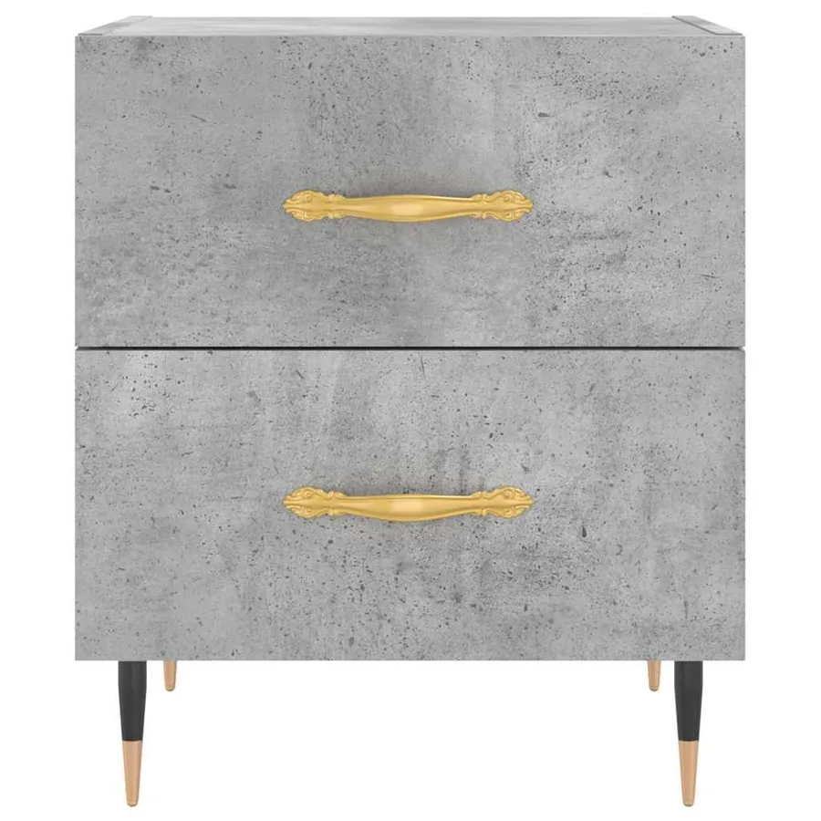 Tables de chevet 2pcs gris béton 40x35x47,5cm bois d’ingénierie - 6