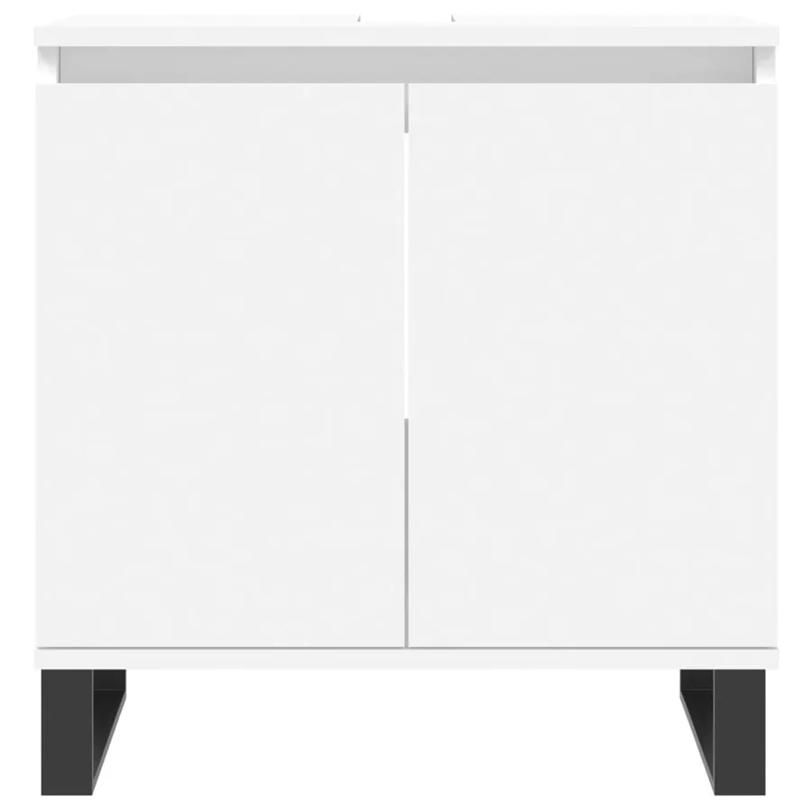 Ensemble d'armoires salle de bain 3 pcs blanc bois d'ingénierie - 6