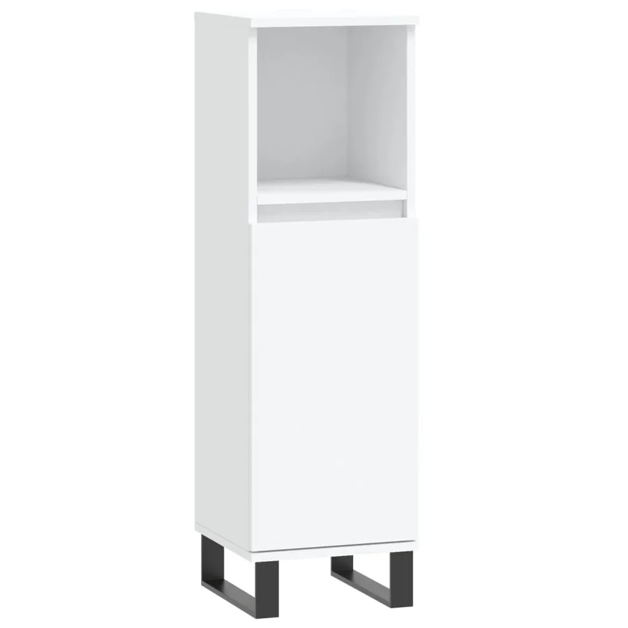 Ensemble d'armoires salle de bain 3 pcs blanc bois d'ingénierie - 7