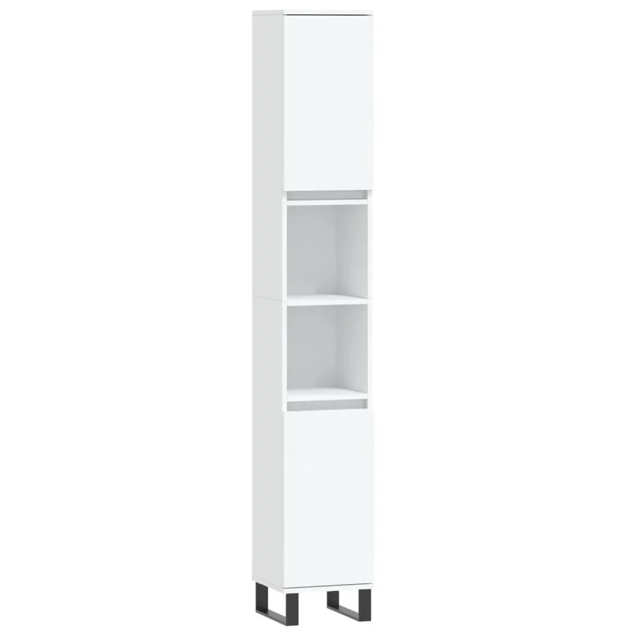 Ensemble d'armoires salle de bain 3 pcs blanc bois d'ingénierie - 9