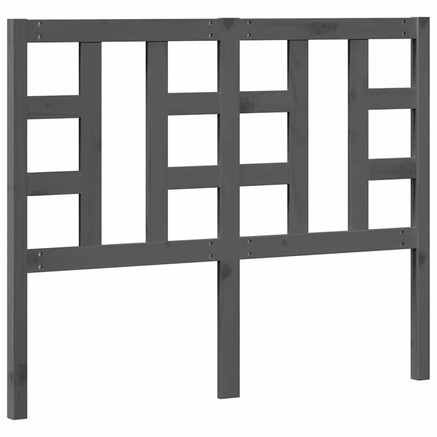 Tête de lit Gris 126x4x100 cm Bois massif de pin - 6