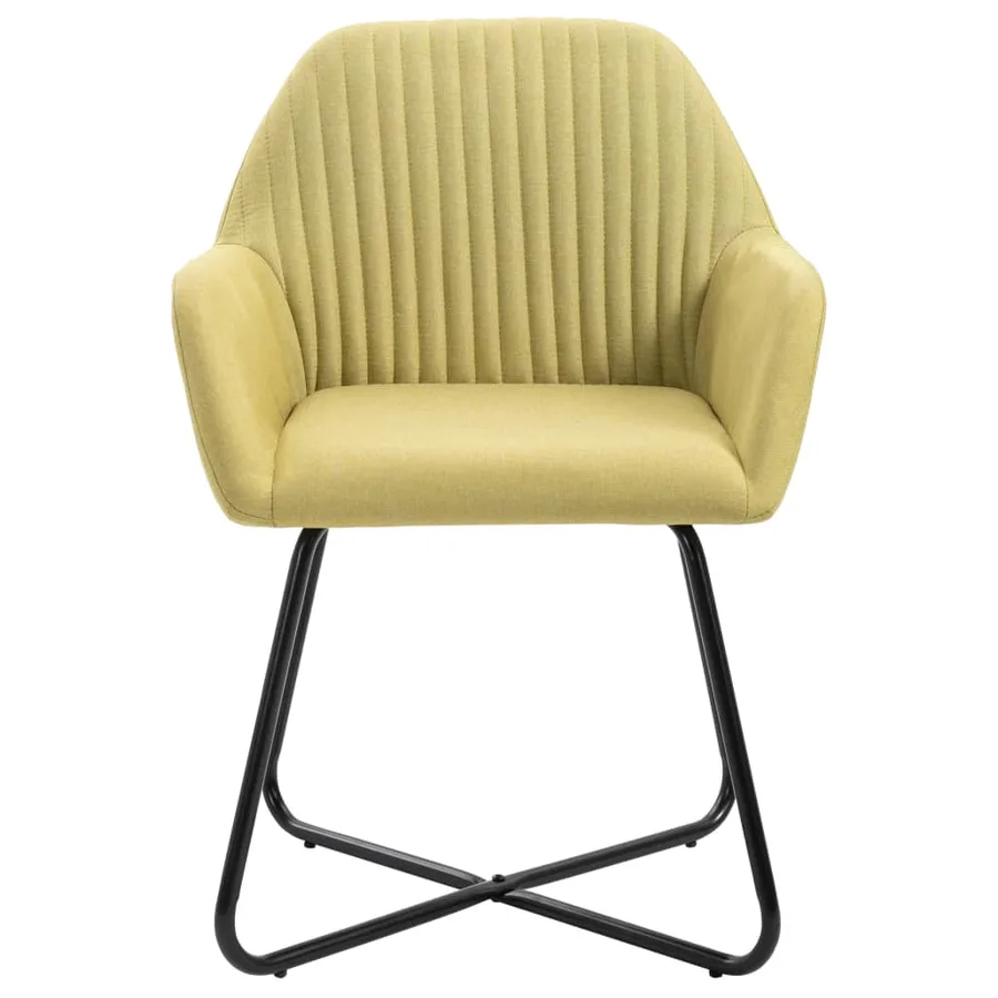 Chaises à manger lot de 4 vert tissu - 3