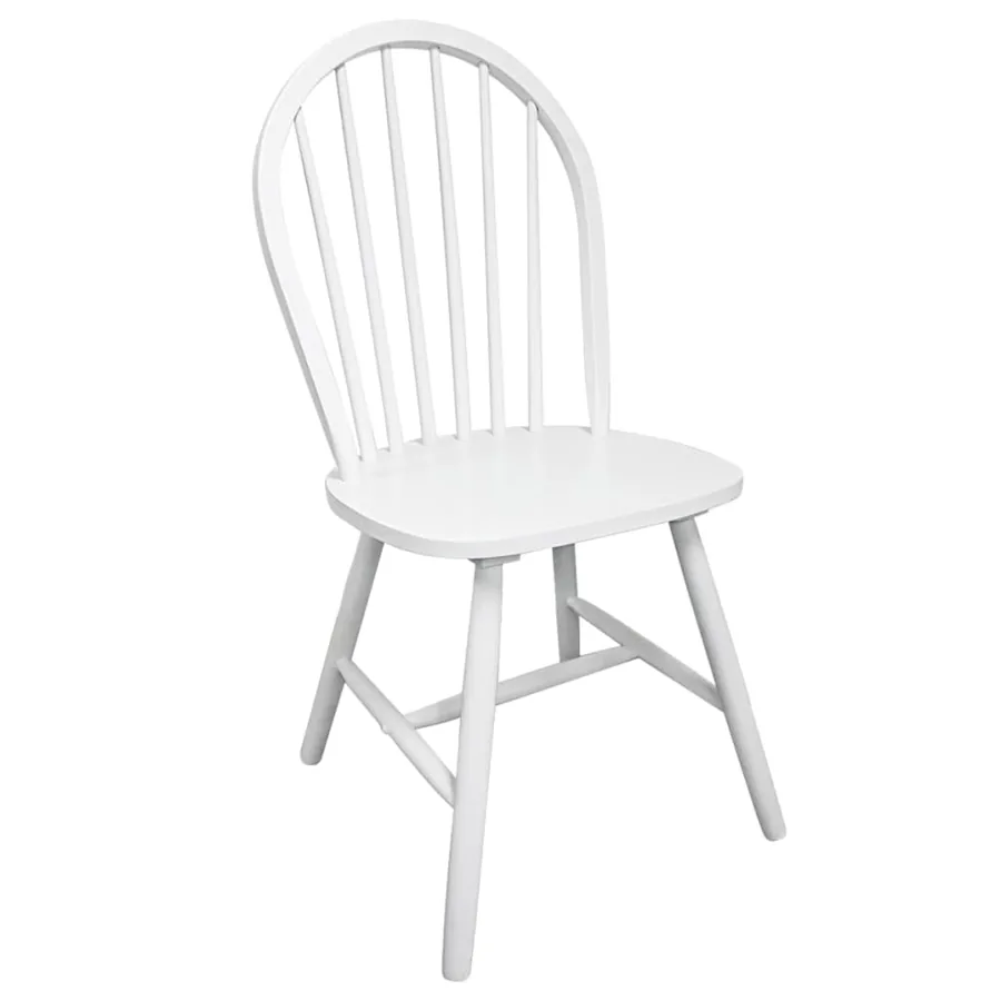 Chaises à manger lot de 2 blanc bois d'hévéa solide - 4
