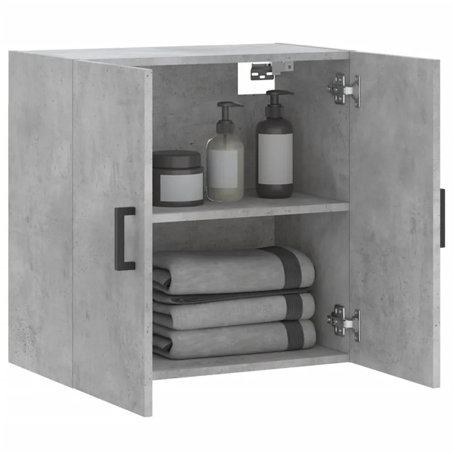 Armoire murale gris béton 60x31x60 cm bois d'ingénierie - 4