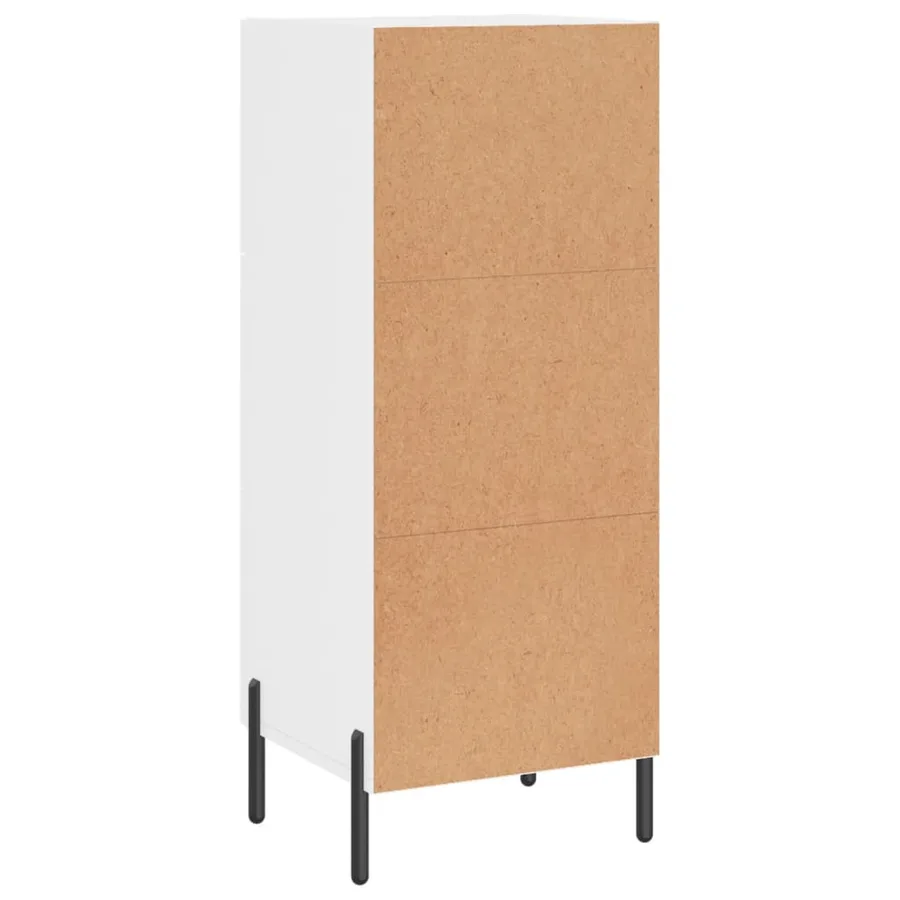 Buffet Blanc brillant 34,5x34x90 cm Bois d'ingénierie - 8