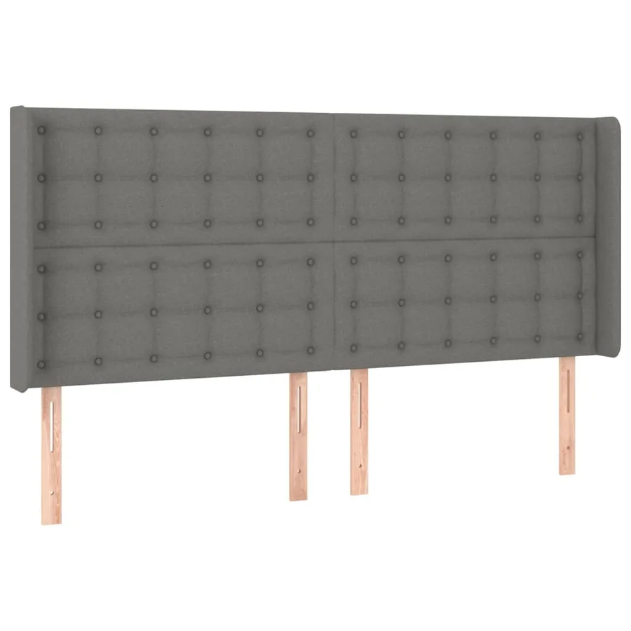 Tête de lit à LED Gris foncé 163x16x118/128 cm Tissu - 3