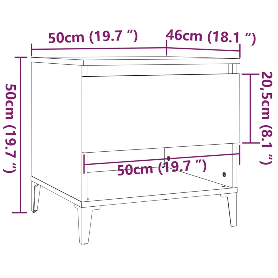Tables d'appoint 2 pcs Blanc 50x46x50 cm Bois d’ingénierie - 11