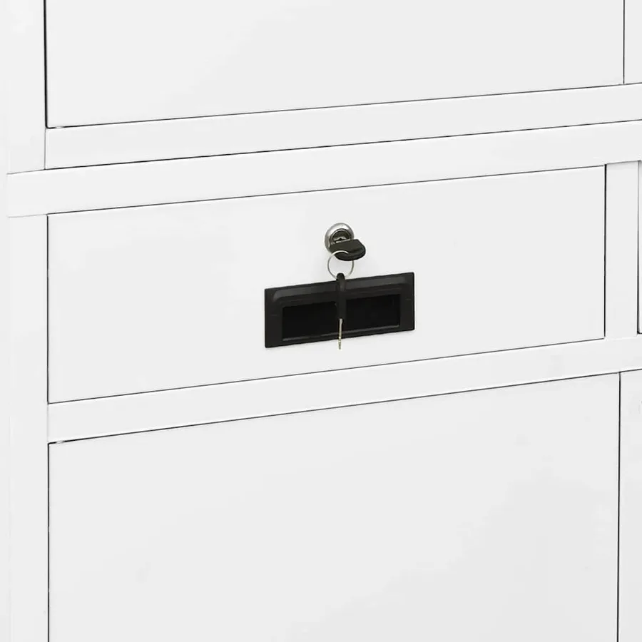 Armoire de bureau Blanc 90x40x180 cm Acier - 7