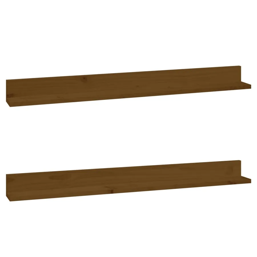 Étagères murales 2pcs Marron miel 110x11x9cm Bois de pin massif - 2