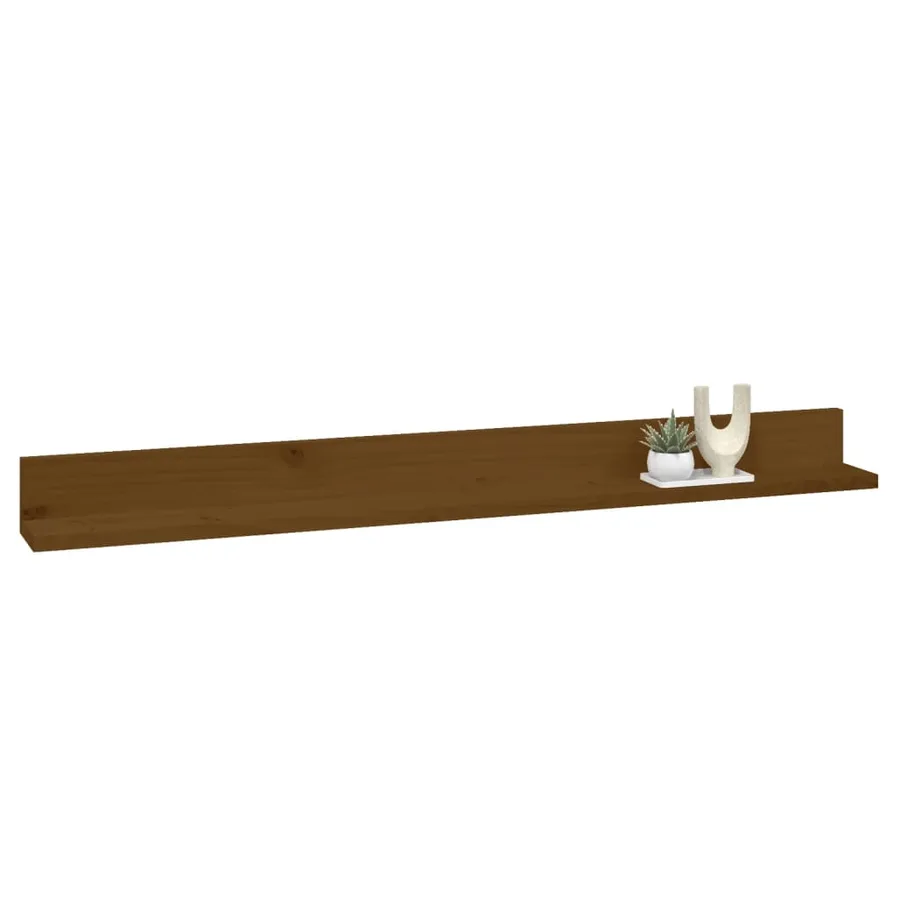 Étagères murales 2pcs Marron miel 110x11x9cm Bois de pin massif - 6