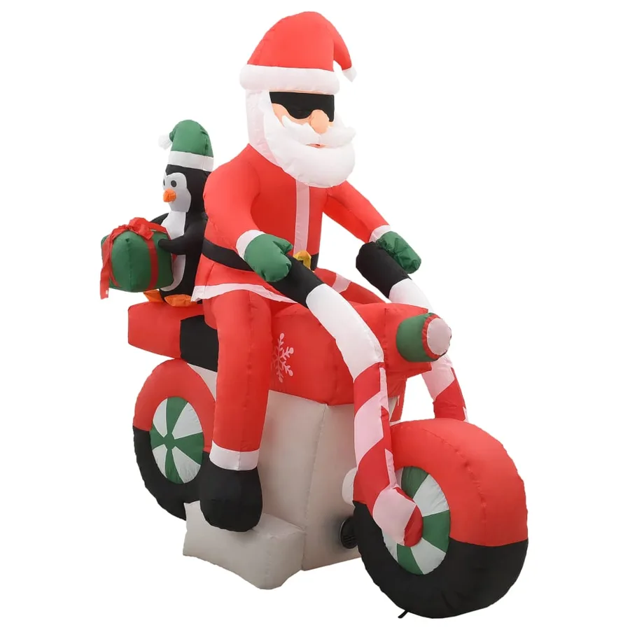 Père Noël gonflable sur moto LED IP44 160 cm - 2