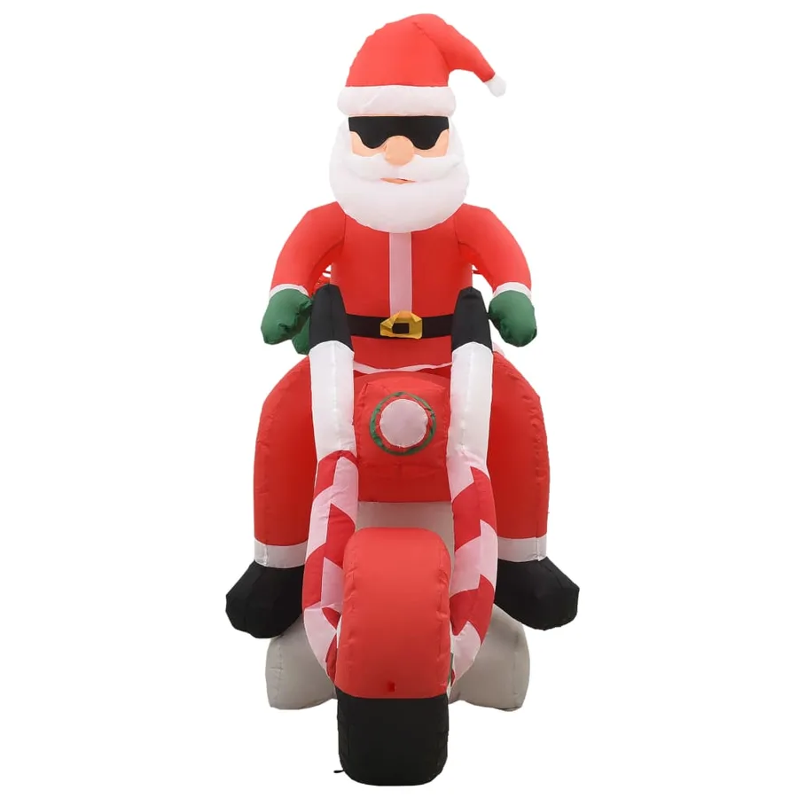 Père Noël gonflable sur moto LED IP44 160 cm - 4