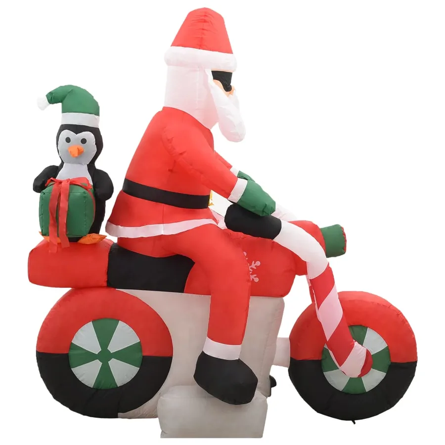 Père Noël gonflable sur moto LED IP44 160 cm - 5