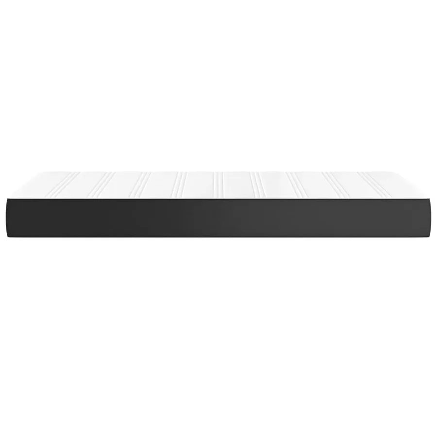 Matelas de lit à ressorts ensachés fermeté moyenne Noir 90x200x20 cm Similicuir - 4