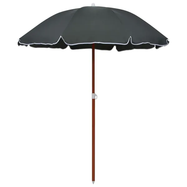 Parasol de jardin avec mât en acier 180 cm anthracite