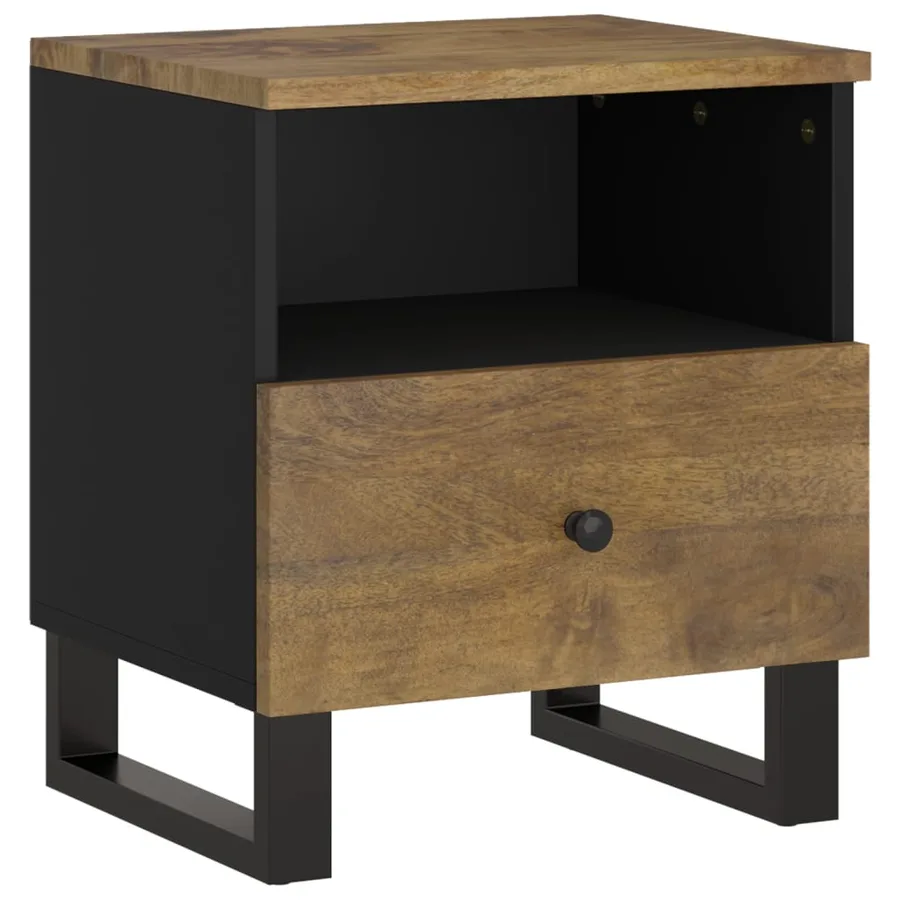 Table de chevet Bois de manguier solide et bois d'ingénierie - 12